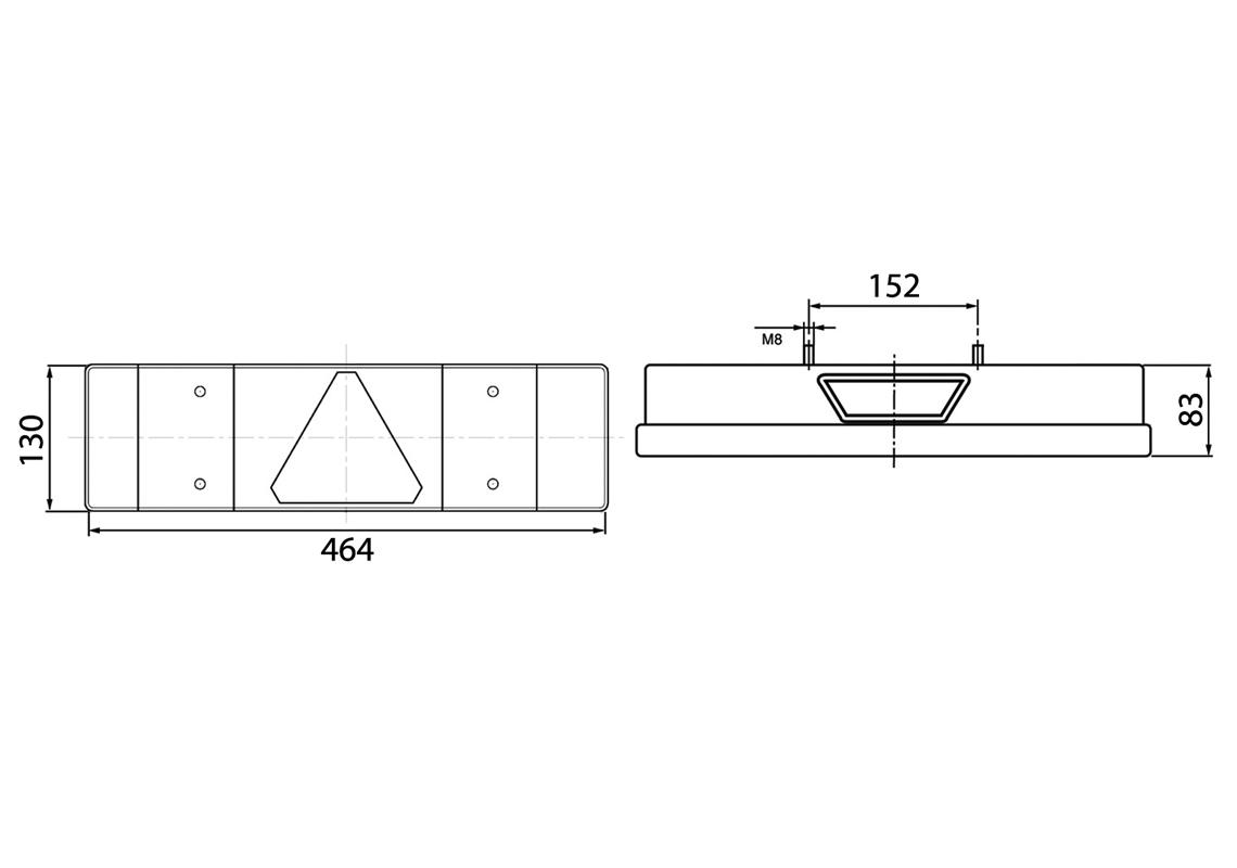 Rear lamp Left with PE rear connector